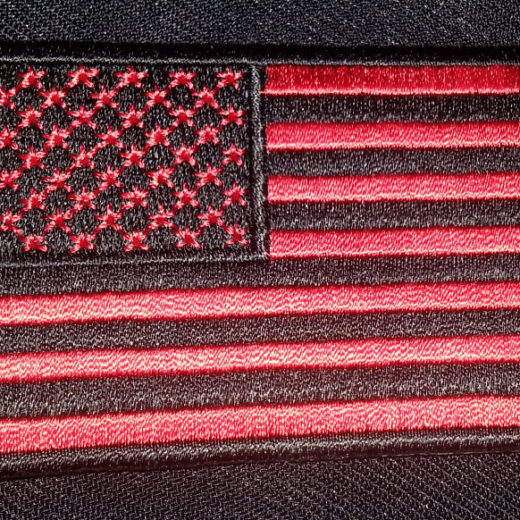 “Black & Red American Flag” patch