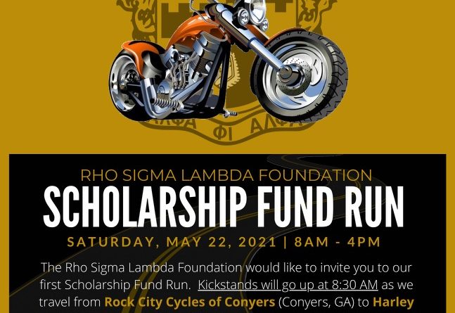 Rho Sigma Lambda Foundation SCHOLARSHIP FUND RUN – Sat., May 22, 2021 from 8a to 4p